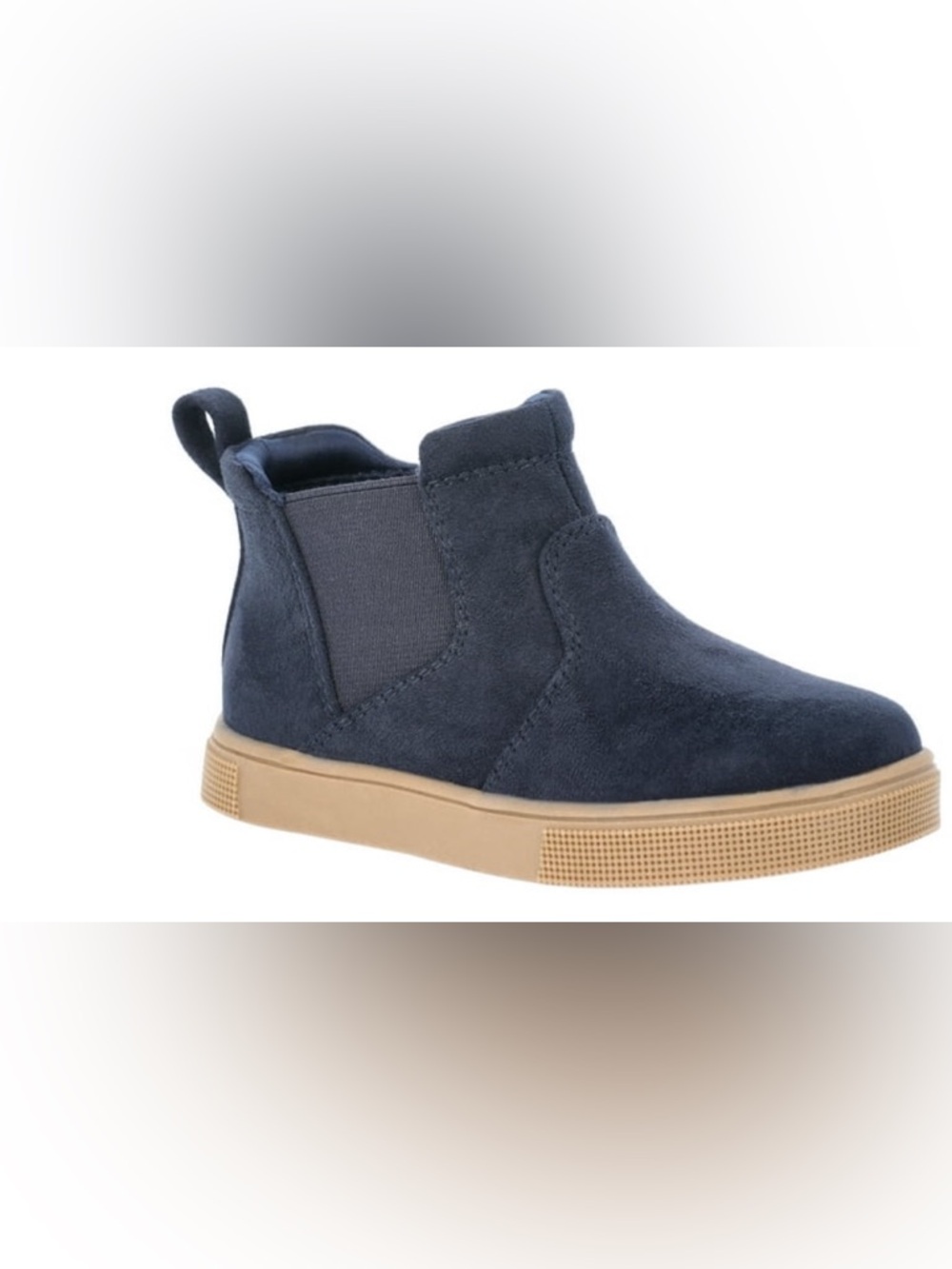 wonder nation Navy Suede Chelsea Boot with Tan Sole